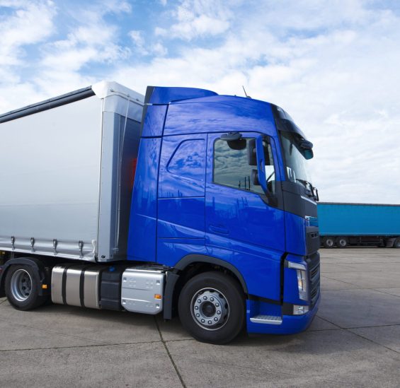 Truck long vehicle ready for delivering and transport.